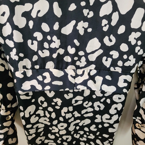 Zara Leopard Print Satin Belted Shirt Dress Size S Animal Print Longsleeve. - Picture 6 of 12